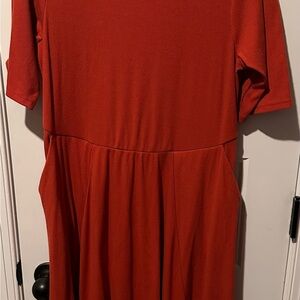Elegant Burnt Orange Midi Dress